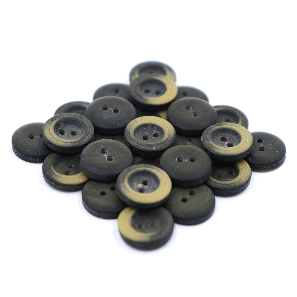 Sullivans 15mm Two Tone Round Plastic Button 2 Hole - Caramel
