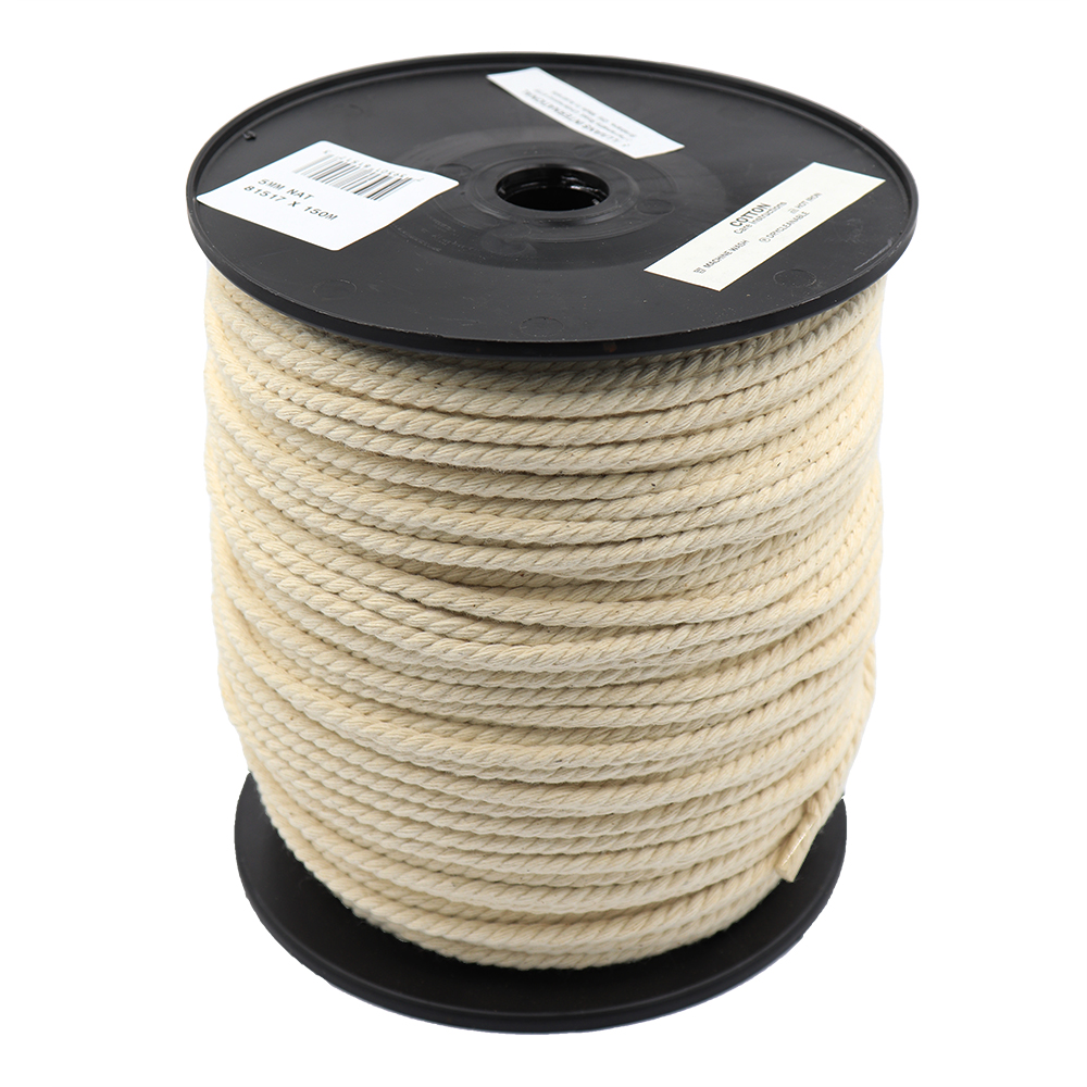 Sullivans 5mm Cotton Twisted Cord - Natural 150mts : Sullivans