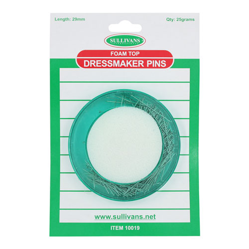 10019 Sullivans 29mm Dressmaker Pins In Foam Top Case	