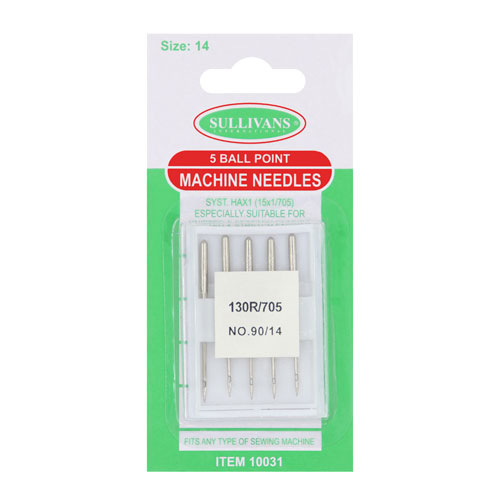 10031 Sullivans Machine Needles - Ball Point - Size 14	