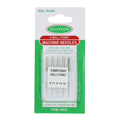 10033 Sullivans Machine Needles - Ball Point - Size Assorted	