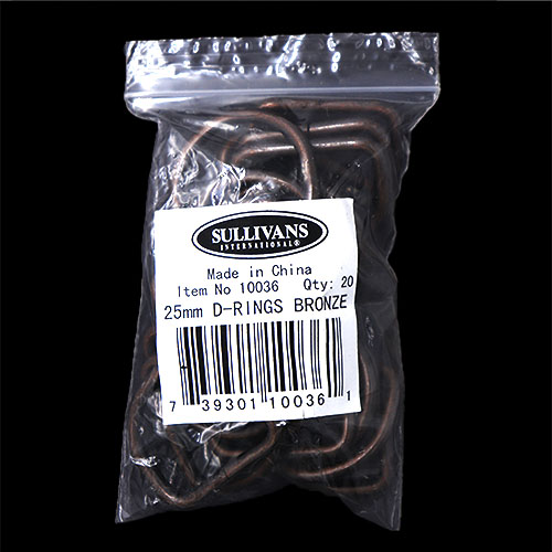10036 Sullivans D Ring - 25mm - Bronze - 20pcs	