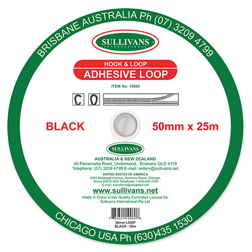 10060 Sullivans Stick On Loop Tape - 50mm - Black	
