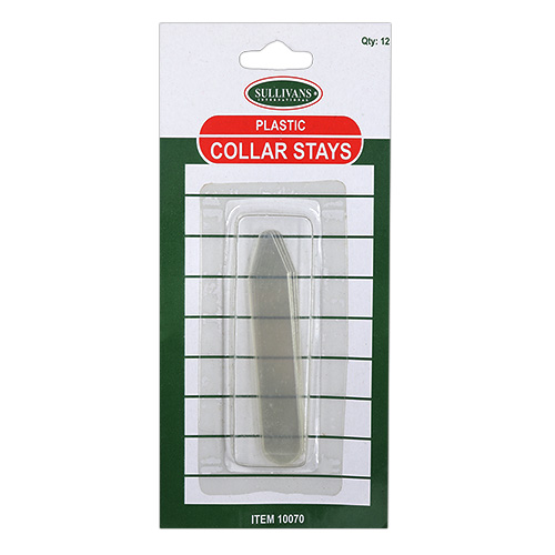 10070 Sullivans Plastic Collar Stays - Clear	