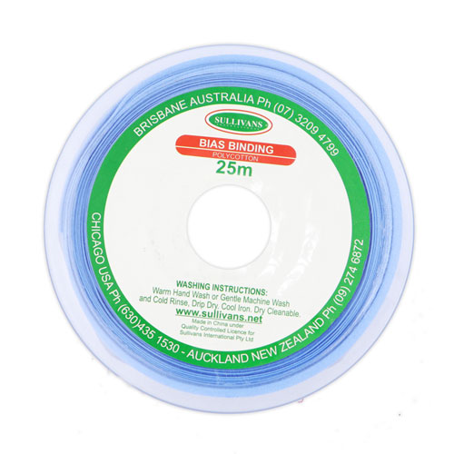 10090 Sullivans 25mm Poly-cotton Bias Binding - Sky	