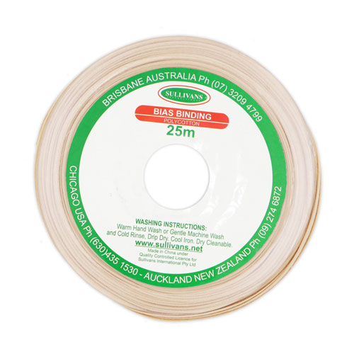 10122 Sullivans 25mm Poly-cotton Bias Binding - Tan	