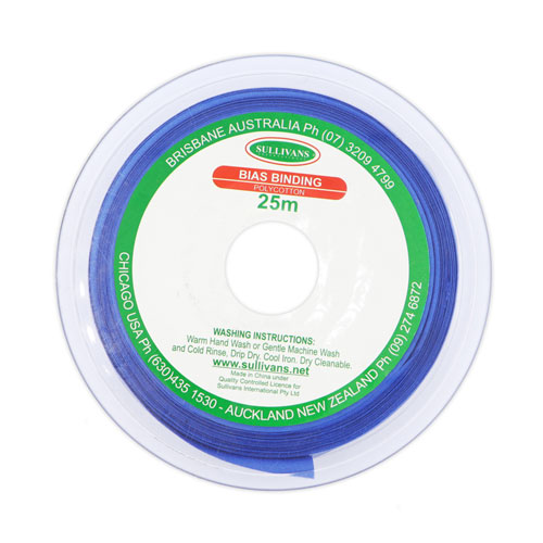 10127 Sullivans 25mm Poly-cotton Bias Binding - Cobalt	