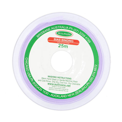 10153 Sullivans 12mm Poly-cotton Bias Binding - Lilac	