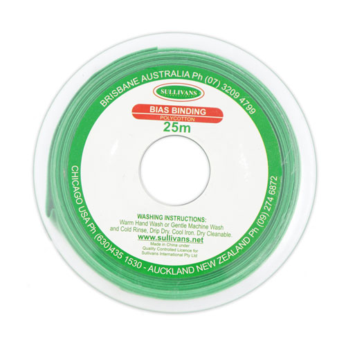 10159 Sullivans 25mm Poly-cotton Bias Binding - Emerald	