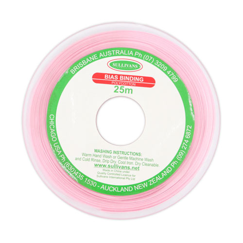 10238 Sullivans 12mm Poly-cotton Bias Binding - Pink	