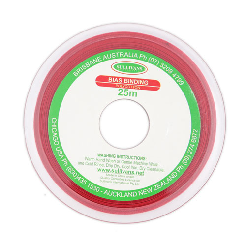 10240 Sullivans 12mm Poly-cotton Bias Binding - Red	