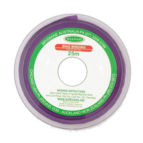 10243 Sullivans 12mm Poly-cotton Bias Binding - Purple	