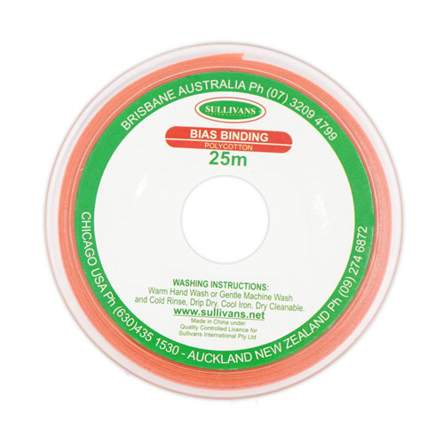 10246 Sullivans 12mm Poly-cotton Bias Binding - Orange