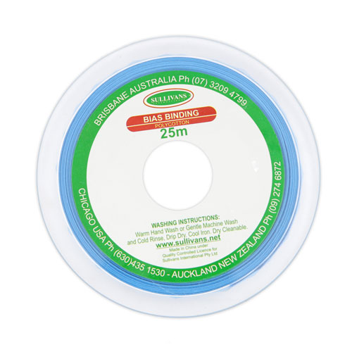 10264 Sullivans 12mm Poly-cotton Bias Binding - Turquoise	