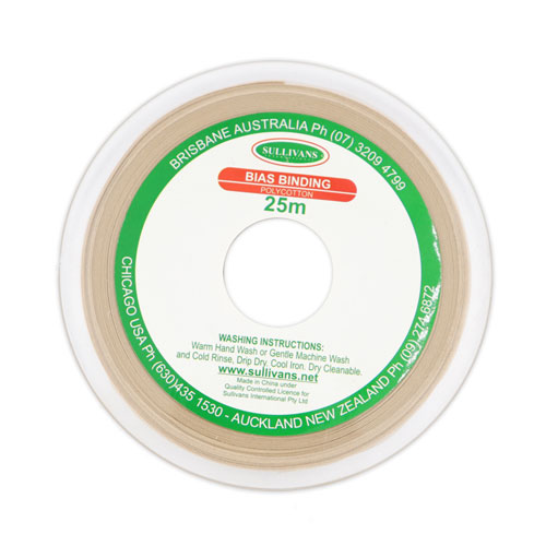 10270 Sullivans 12mm Poly-cotton Bias Binding - Tan	