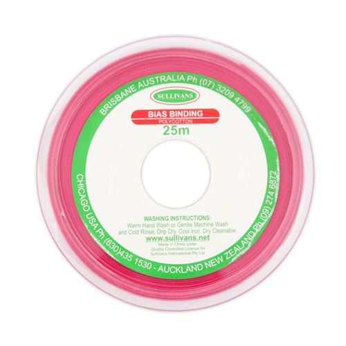 10273 Sullivans 12mm Poly-cotton Bias Binding - Fuchsia	