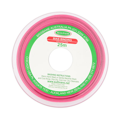 10276 Sullivans 50mm Poly-cotton Bias Binding - Fuchsia	