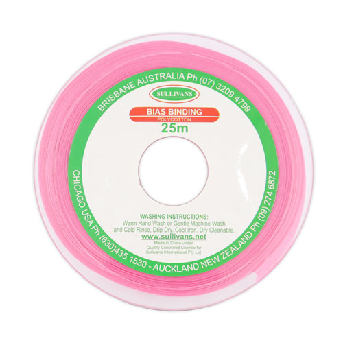 10282 Sullivans 25mm Poly-cotton Bias Binding - Coral