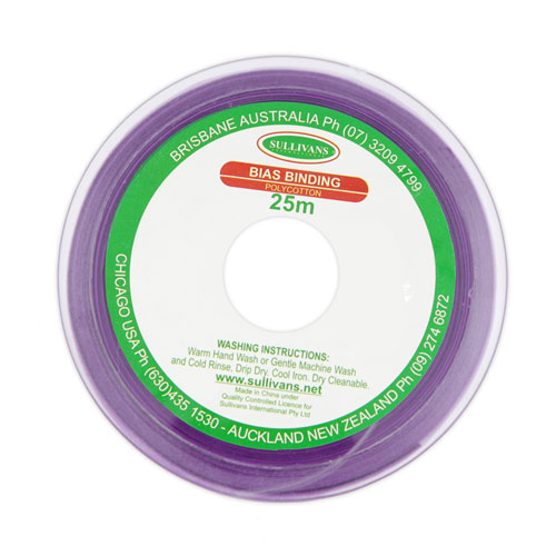 10285 Sullivans 25mm Poly-cotton Bias Binding - Purple	