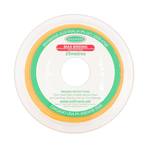 10286 Sullivans 25mm Poly-cotton Bias Binding - Gold	