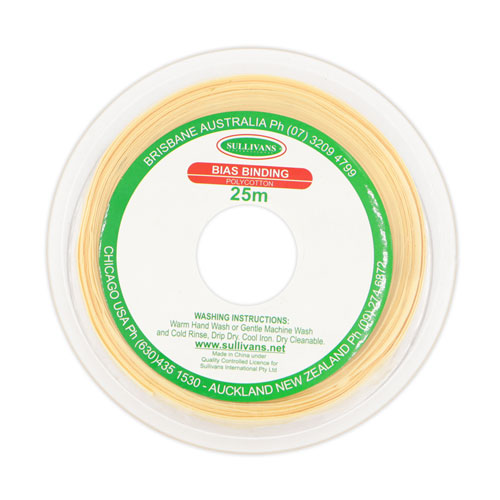 10288 Sullivans 25mm Poly-cotton Bias Binding - Beige	