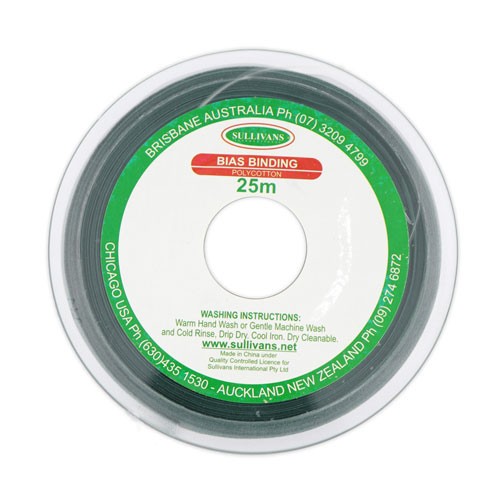 10292 Sullivans 25mm Poly-cotton Bias Binding - Bottle Green