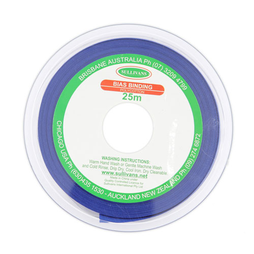 10296 Sullivans 25mm Poly-cotton Bias Binding - Royal Blue