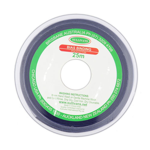 10297 Sullivans 25mm Poly-cotton Bias Binding - Navy