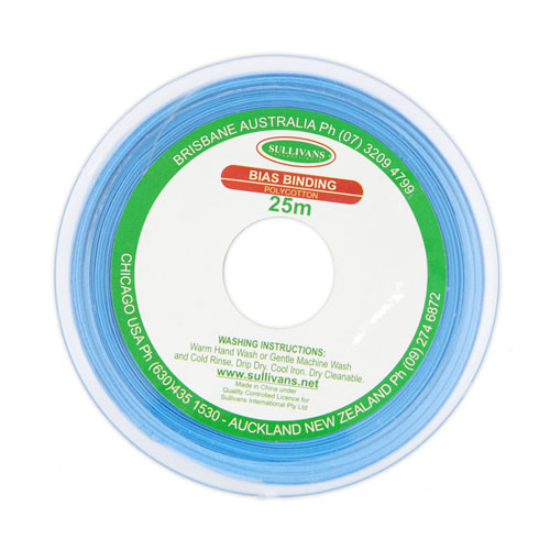 10298 Sullivans 25mm Poly-cotton Bias Binding - Turquoise	