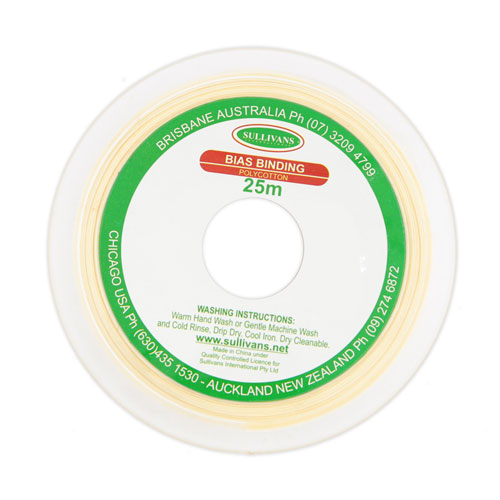 10311 Sullivans 50mm Poly-cotton Bias Binding - Cream	