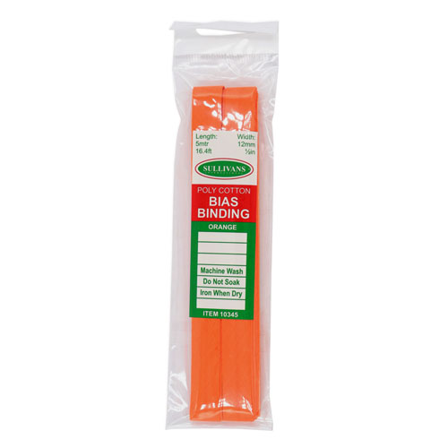 10345 Sullivans 12mm Poly-cotton Bias Binding - Orange	