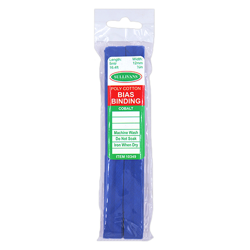 10349 Sullivans 12mm Poly-cotton Bias Binding - Cobalt Blue	