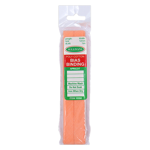 10350 Sullivans 12mm Poly-cotton Bias Binding - Apricot	