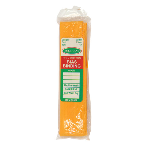 10357 Sullivans 25mm Poly-cotton Bias Binding - Gold	