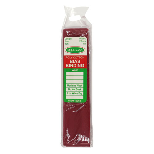 10368 Sullivans 25mm Poly-cotton Bias Binding - Wine	