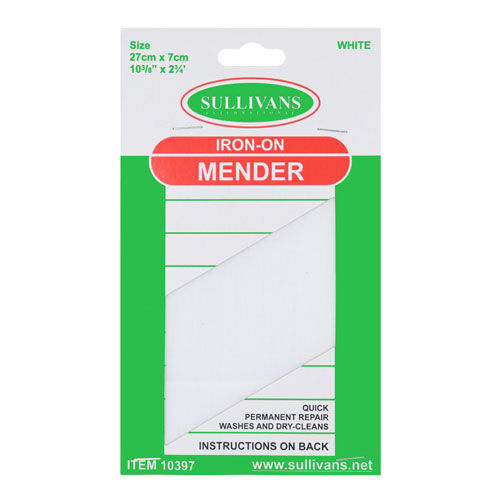 10397 Sullivans Iron On Mender 27cmx7cm - White 