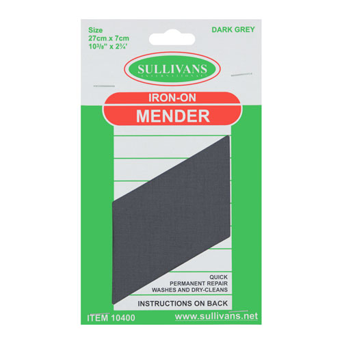 10400 Sullivans Iron On Mender 27cmx7cm - Dark Grey