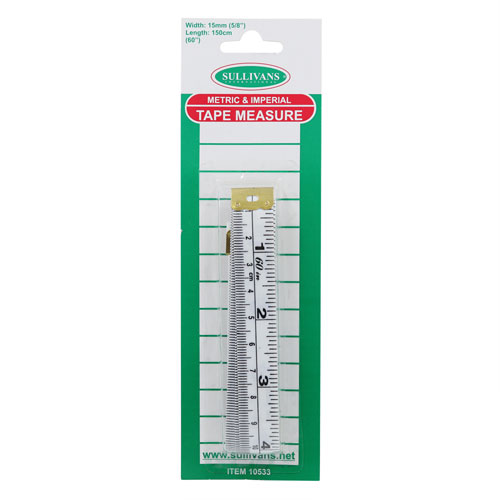 Sullivans Plastic Retractable Fiberglass Tape Measure - 120 - Metric/Inches