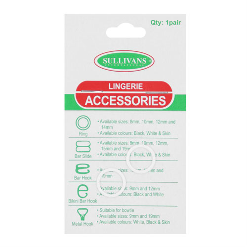 10591 Sullivans 10mm Lingerie Ring - White