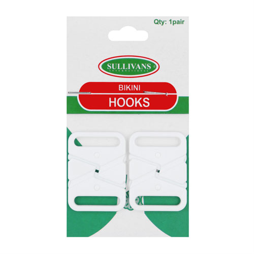 10597 Sullivans 18mm Bikini Hook Clasps - White