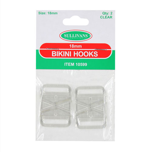 10599 Sullivans 18mm Bikini Hook Clasps - Clear