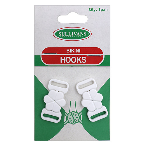 10603 Sullivans 10mm Bikini Hook Clasps - White