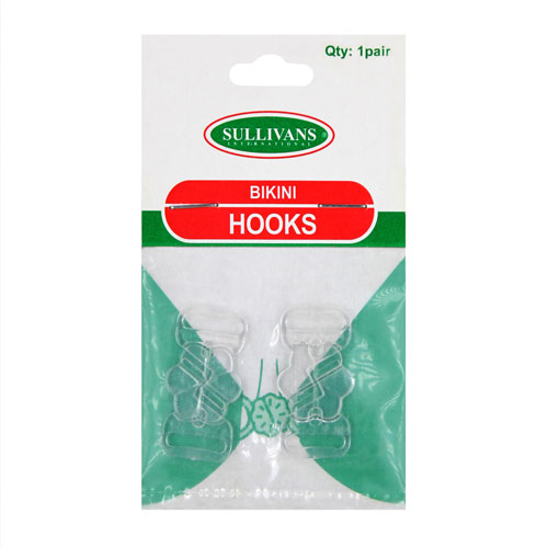 10605 Sullivans 10mm Bikini Hook Clasps - Clear