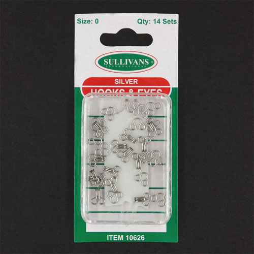 10626 Sullivans Hook & Eyes - Size 0 - Silver 