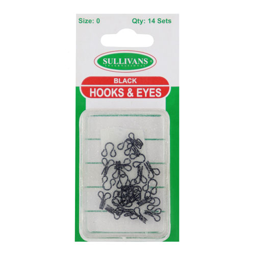 10627 Sullivans Hook & Eyes - Size 0 - Black
