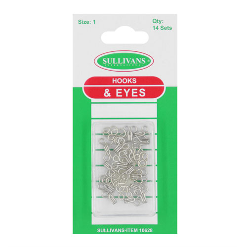 10628 Sullivans Hook & Eyes - Size 1 - Silver 