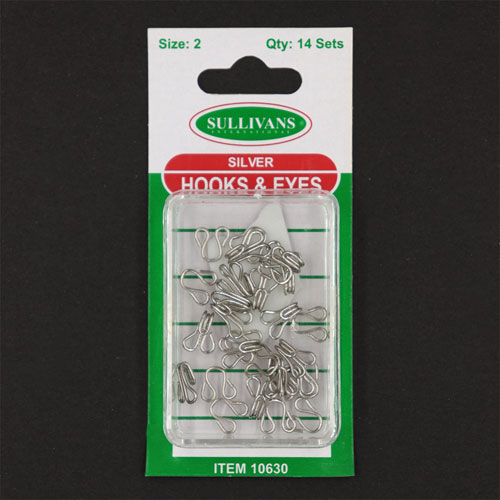 10630 Sullivans Hook & Eyes - Size 2 - Silver 