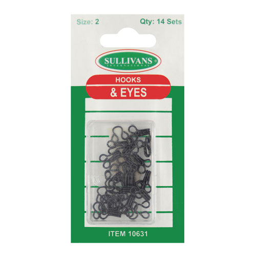 10631 Sullivans Hook & Eyes - Size 2 - Black