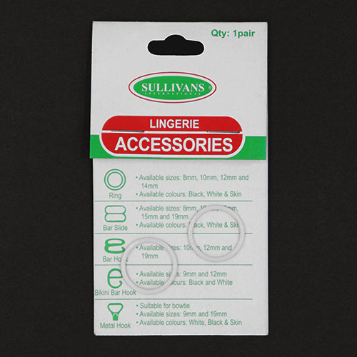 10663 Sullivans 14mm Lingerie Ring - White