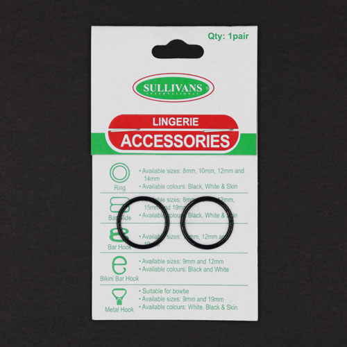 10664 Sullivans 14mm Lingerie Ring - Black